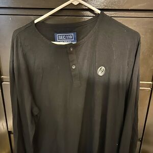 SEC.119 Men’s Black Long-Sleeve Henley Shirt